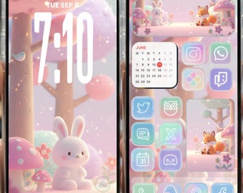 Candy Pastel App Icons & Widgets and Wallpapers, Aesthetic Desktop Android iPad iPhone, 3D Glass Kawaii Dream Home Screen, Cozy Theme IOS 26