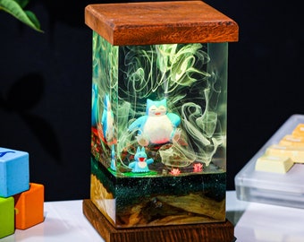 Sleeping SNORLAX Pokemon Epoxy Lamp,POKEMON WORLD Resin Diorama Lamp,Home Decor Unique Gift Pokemon art Mother day gifts