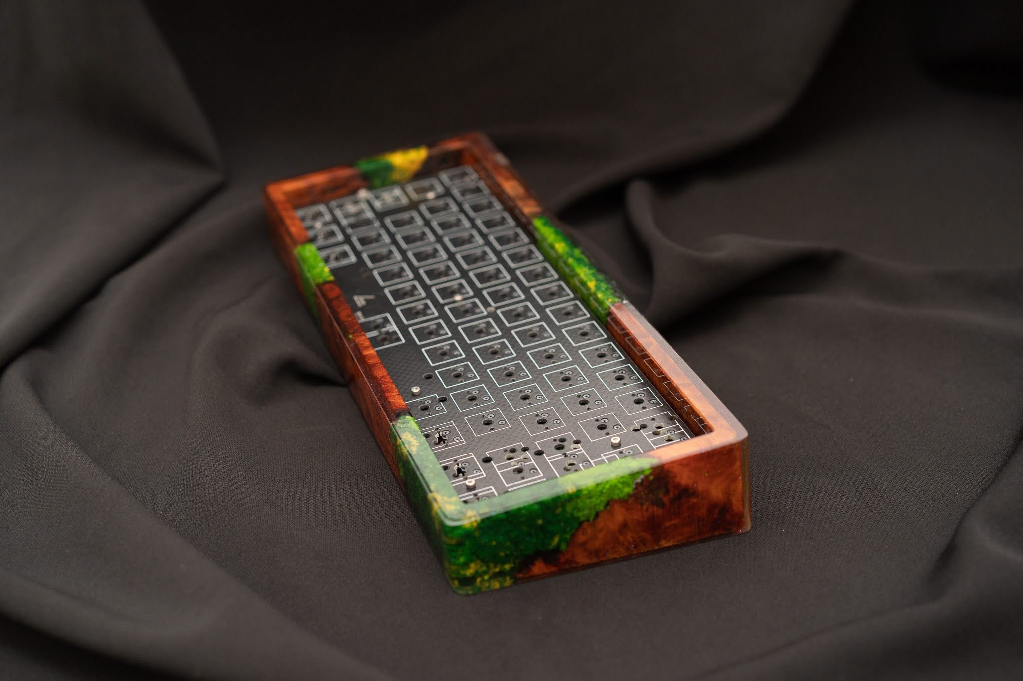 Amboyna Burl Keyboard Case, Keyboard Case 60, Custom Keyboard Case