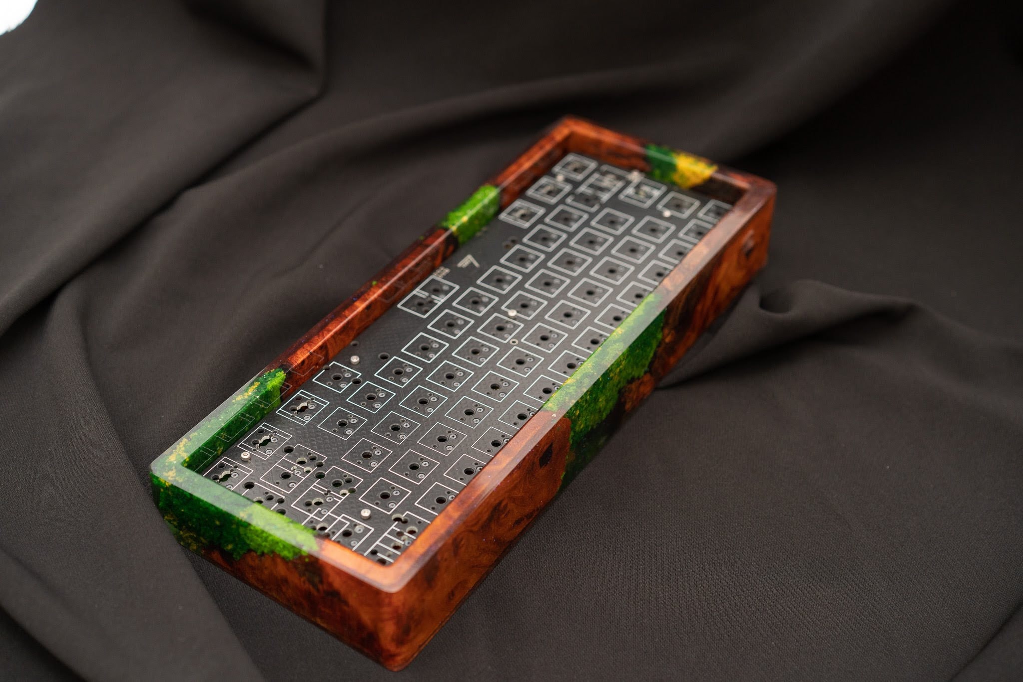 Amboyna Burl Keyboard Case, Keyboard Case 60, Custom Keyboard Case