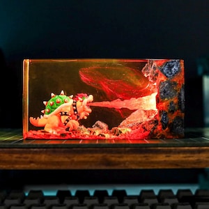 Fire Turtle Boss Epoxy Resin Lamp, Dragon Legend Diorama, Turtle figures, Anime Dragon lamp unique night lamp, gifts for boyfriend