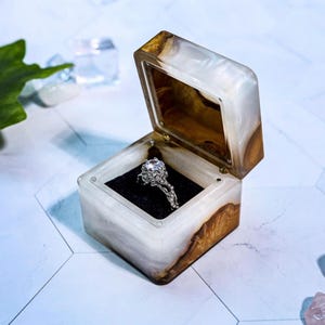 Unique Engagement RING BOX, wedding ring box, ring box proposal, wooden ring box, anniversary ring box, engagement jewelry box, silver ring