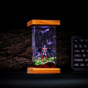 QUEEN OF PAIN from Dota 2 Epoxy Lamp,Custom gaming lamp, Queen of Pain Arcana Alternate Blue Style Dota 2 Figurine 3D Wood Lamp Gamer gift zdjęcie 3