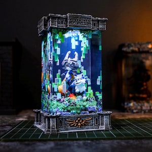 Mid.na and Wolf Li.nk Zel. Da Epoxy Resin Lamp, gaming gift, Epoxy resin lamp Gaming Decor Handmade Hylian kor.ok zel da Light gift
