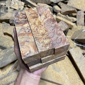 Set 9 Amboyna Burl Knife Handle Amboyna Burl Wood Pen Making Stable Wood Material