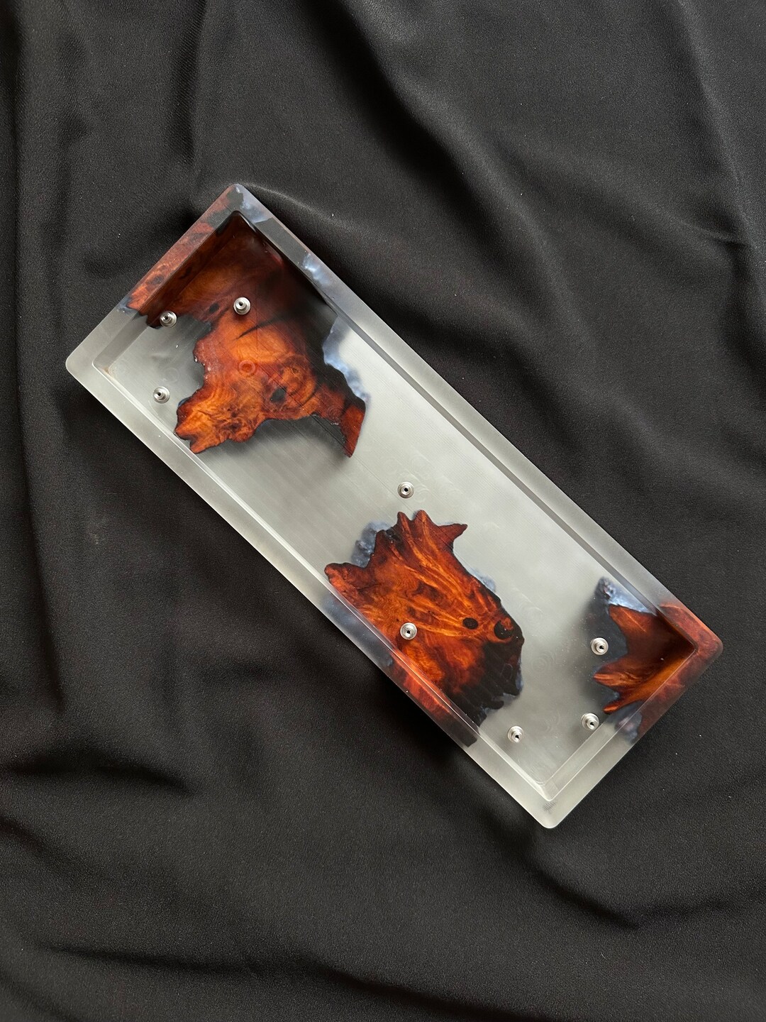 Amboyna Burl Keyboard Case , Resin Keyboard Case, Keyboard Case, Custom Keyboard Case, Wooden