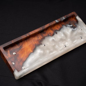 Custodia per tastiera Amboyna Burl, Custodia per tastiera in resina, Custodia per tastiera, Custodia per tastiera personalizzata, Custodia in legno 60, Custodia per tastiera 65