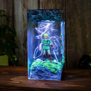 Anime Zel. Da Night Lamp, Totk Resin Diorama Lamp, Custom Diorama Kit, Anime Gifts personalized Lamp Christmas gifts idea