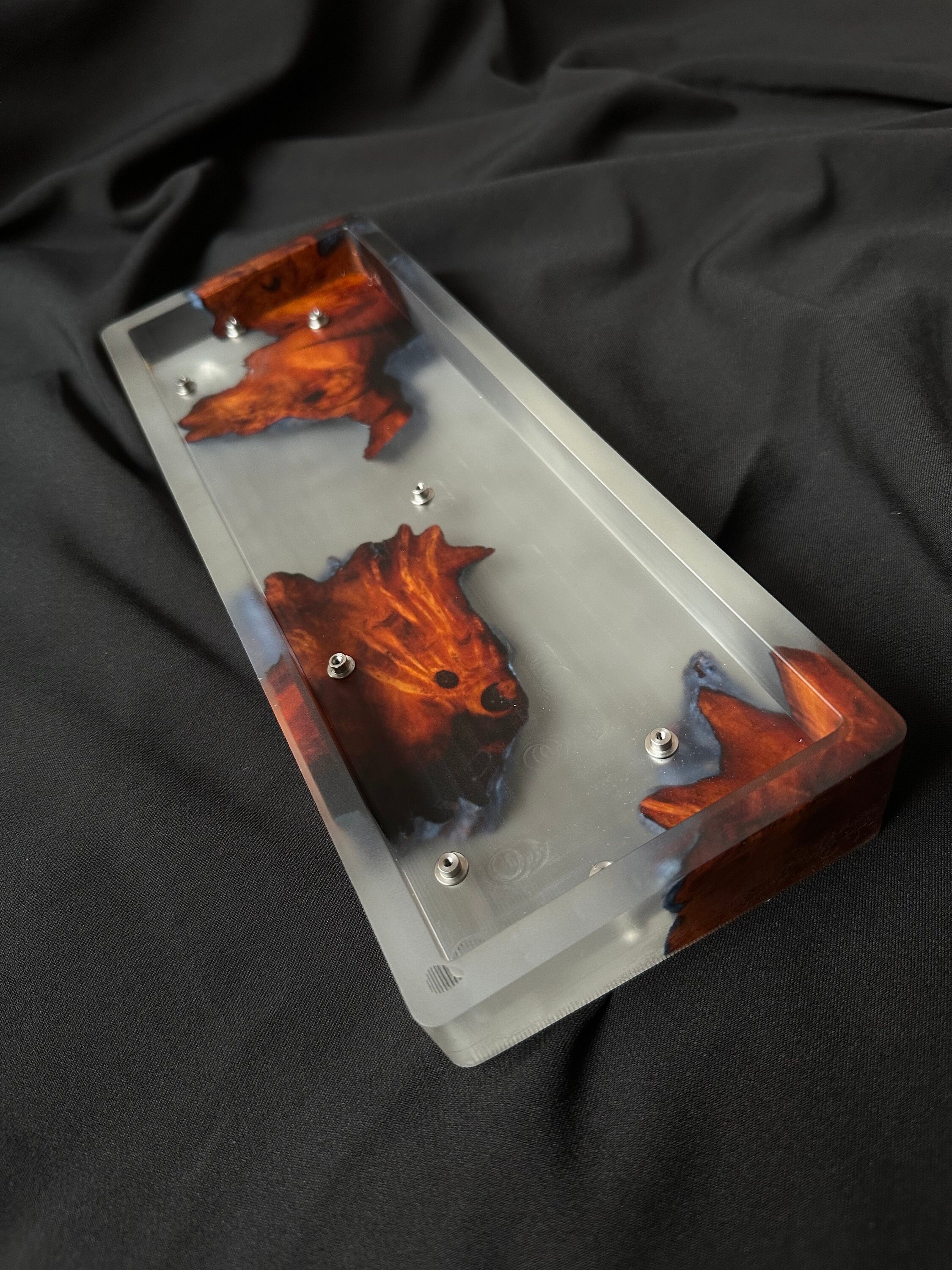 Amboyna Burl Keyboard Case , Resin Keyboard Case, Keyboard Case, Custom