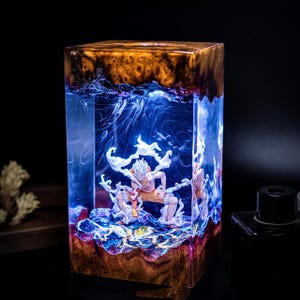 White-Haired Pirate Lamp | Gear 5 Form Resin Epoxy Light | Fantasy Anime Decor, Anime Gifts personalized Lamp father day gifts