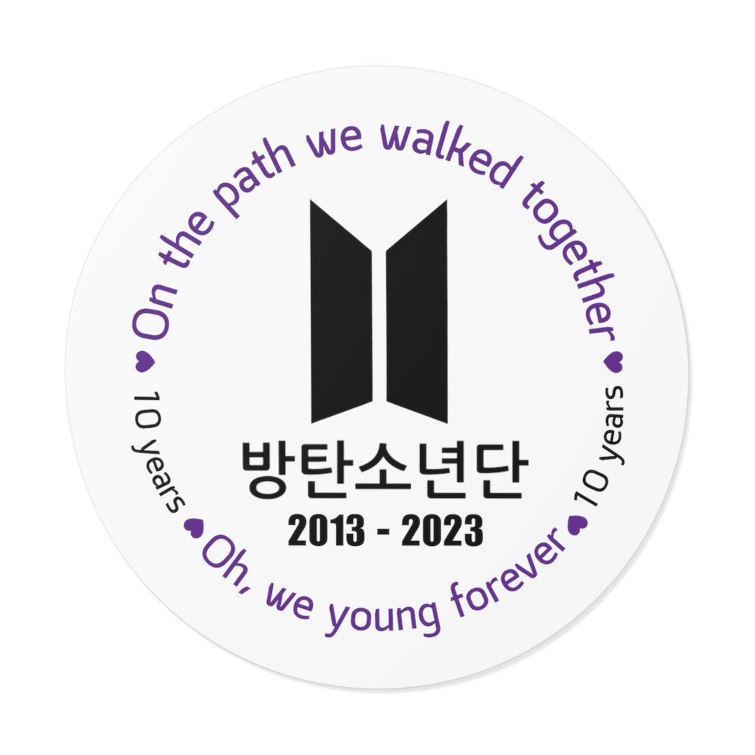 BTS 10th Anniversary Premium Vinyl Sticker BTS Logo Lyrics Etsy