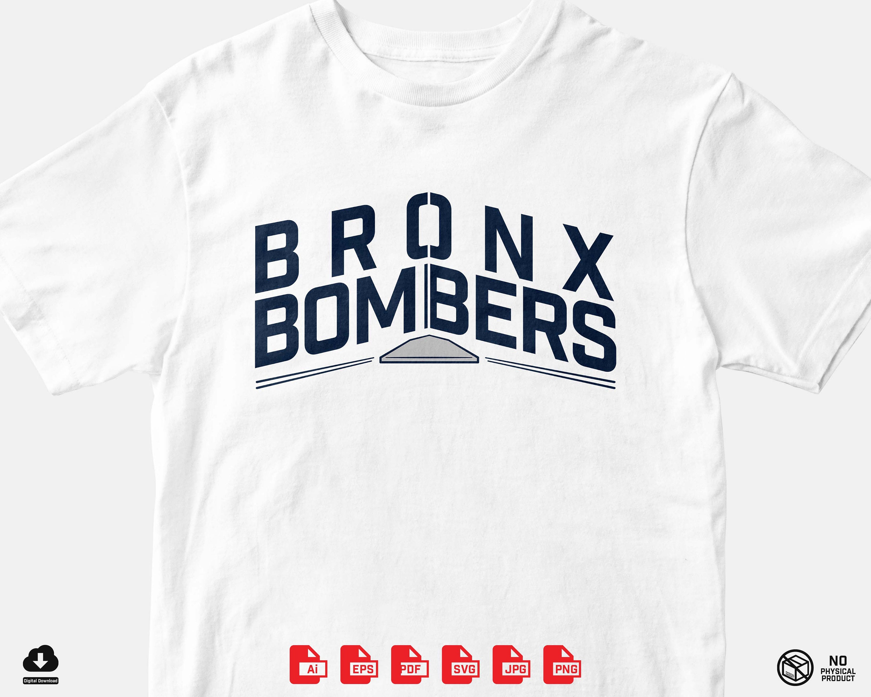 Bronx Bombers Yankees T-Shirt from Homage. | Navy | Vintage Apparel from Homage.