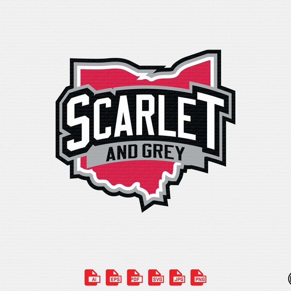 Scarlet and Grey Vector (Ai, Eps, SVG), PDF And Image (Jpg, Png)