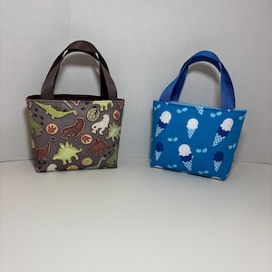 Mini tote, gift bag, handmade, small bag, reusable bag, reusable tote, shopping bag, school tote, work tote