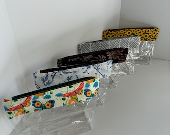 Clear Vinyl Zipper Pouch: Travel Makeup Cosmetic Bag