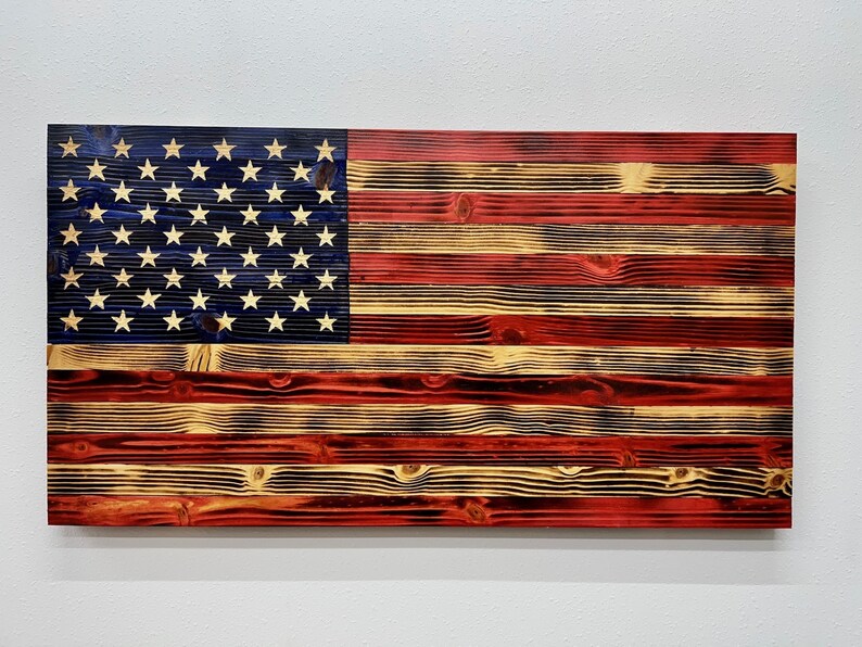 Rustic Wood American Flag Wall Hanging American Flag Wall Etsy