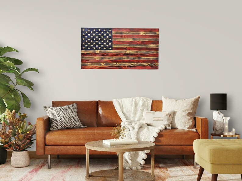 Rustic Wood American Flag Wall Hanging American Flag Wall Etsy
