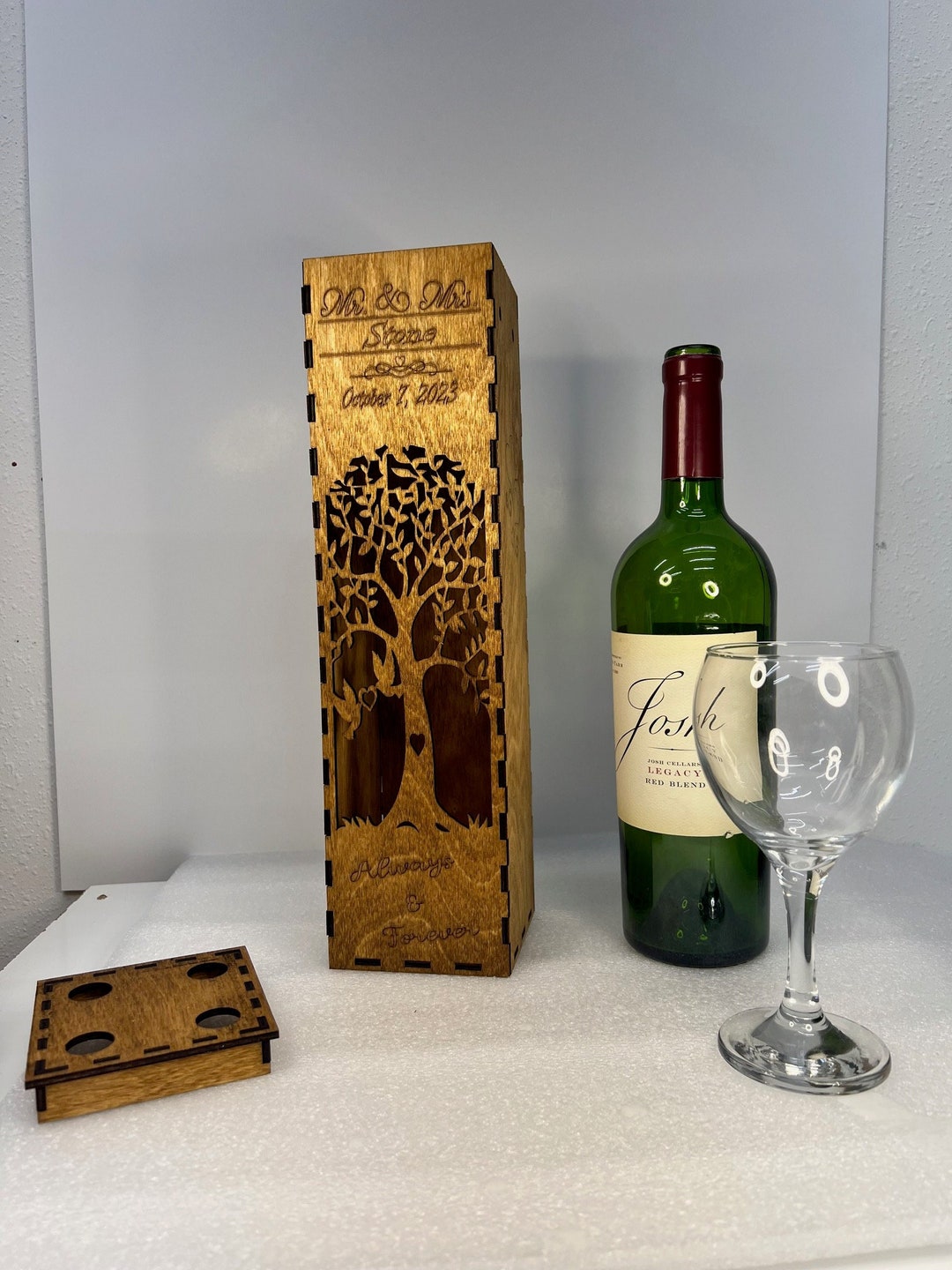 Gift Wine Box Custom Engraved Wooden Wine Box Wine Bottle Box Custom