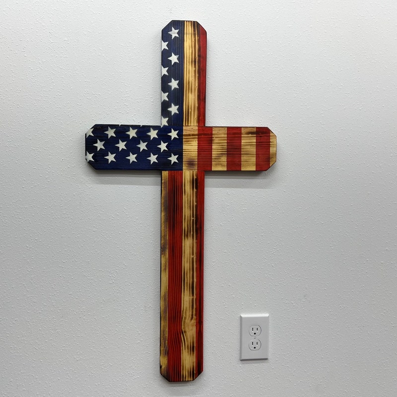 American Flag Cross - Etsy