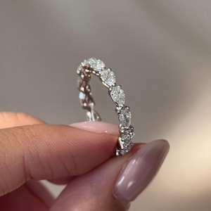 Unique 1.05 Ct Pear Cut Wedding Band Moissanite Matching Band 14k Solid Yellow Gold Shared Prongs Stacking Band Half Eternity Wedding Gift