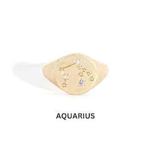 Pierścień Zodiaku, Złoty Sygnet Zodiaku, Minimalistyczny Prezent Biżuteryjny Dla Niej, Pierścień Zodiaku Skorpiona, Biżuteria Lwa, Biżuteria Astro Spersonalizowany Prezent Dla Niej