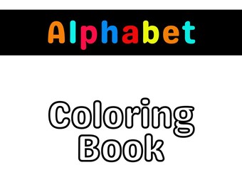Alphabet Coloring Book Pages Instant Digital Download Printable