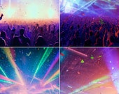 4-Pack Music Festival Concert Phone Wallpapers Background Image Picture Digital Download Artwork FOR Apple iPhone and Android Bundle Rave DJ