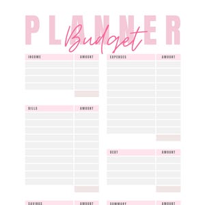 Monthly Budget Planner Printable Instant Digital Download PDF