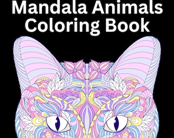 200 Mandala Animals Coloring Book Pages Bundle Instant Digital Download Printable