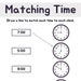 Matching Time Clock School Assignment Printable Instant Digital ...