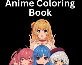 75 Anime Manga Coloring Book Pages Bundle Instant Digital Download Printable