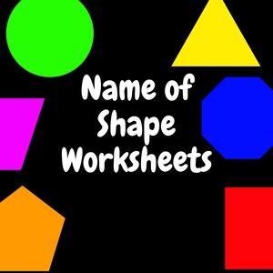 Name of Shape Worksheets Instant Digital Download Printable
