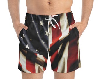 Short De Bain Drapeau Américain Trader Bay - Taille XL, Doublure Maille - Neuf Avec étiquettes