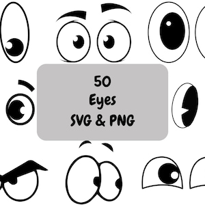50 Eyes Silhouette PNG & SVG Bundle Graphic Digital Download Image Transparent Background, Clip Art, File Format, T-Shirt Design