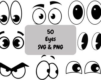 50 Eyes Silhouette PNG & SVG Bundle Graphic Digital Download Image Transparent Background, Clip Art, File Format, T-Shirt Design