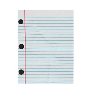College Ruled Lined Paper Velveteen Plush Blanket