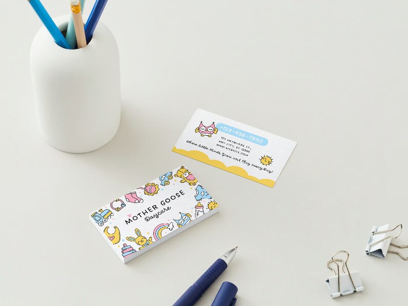 Daycare & Nursery design business card template digital download