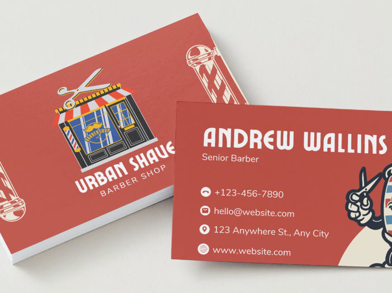 Barbershop Business Card Template Editable Double Sided Digital Barbershop Business Card Template Editable Double Sided Digital