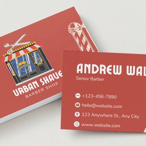 Barbershop Business Card Template Editable Double Sided Digital Barbershop Business Card Template Editable Double Sided Digital