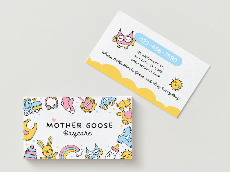 Daycare & Nursery design business card template digital download