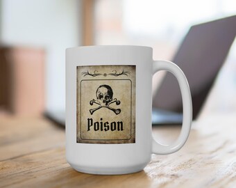 Poison Bottle Potion Ceramic Coffee Mug, (11oz, 15oz)
