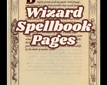 60 Wizard Spells Spellbook Pages Bundle Digital Download