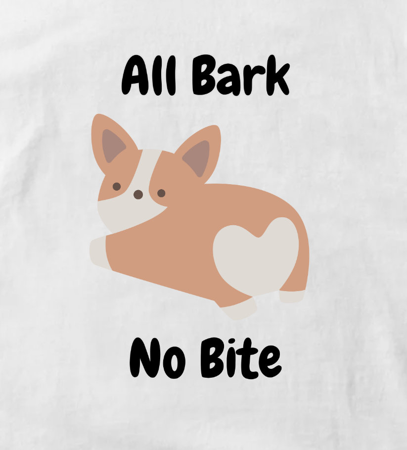 All Bark No Bite Corgi Graphic Digital Download Image, Transparent  Background SVG & PNG File Format, Funny Dog Animal Phrase Saying Welsh -  Etsy