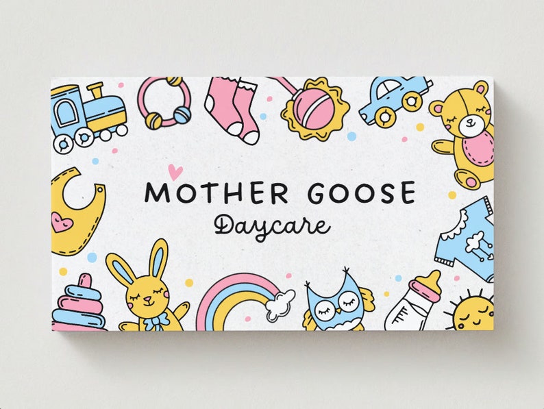 Daycare & Nursery design business card template digital download