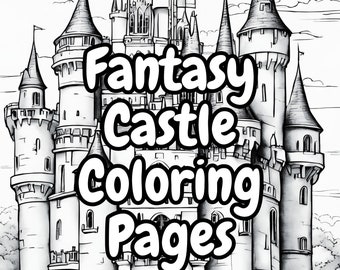 10 Fantasy Castle kleurboekpagina's Instant digitale download afdrukbare