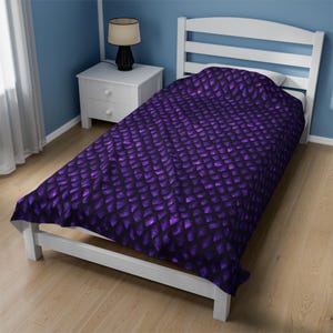 Purple Dragon Scales Velveteen Plush Blanket