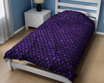 Purple Dragon Scales Velveteen Plush Blanket