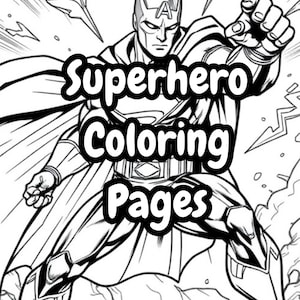 10 pagine da colorare per bambini sui supereroi, download digitale istantaneo, stampabile