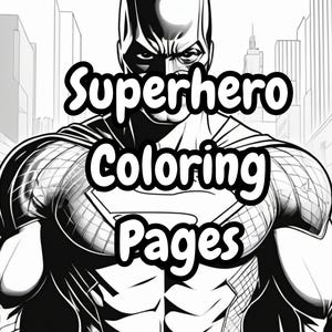10 pagine da colorare di supereroi, download digitale istantaneo, stampabile