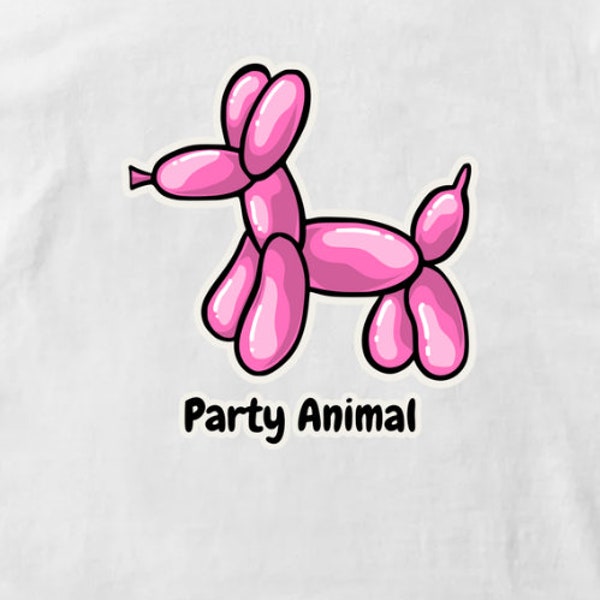 Party Balloon Animal Graphic Digital Download Image Transparent Background SVG & PNG File Format, Funny Humorous Humor Dog